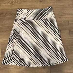 Carole Little Black and White Striped A-Line Skirt